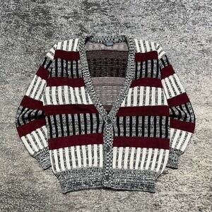 Vintage 90s Playboy‎ Cardigan Sweater Mens Large Acrylic Colorful Grandpa Core